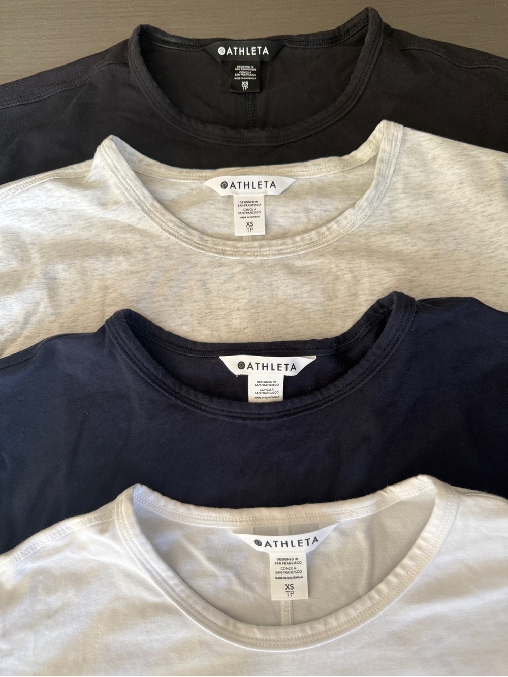 Lot of 4 Athleta Short Sleeve Tees - XS